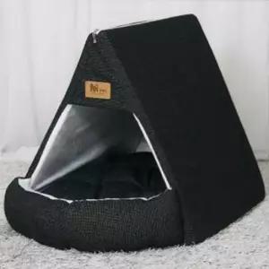 [반려] 강아지 안식처 텐트 애견 하우스 방석 쿠션 매트 블랙