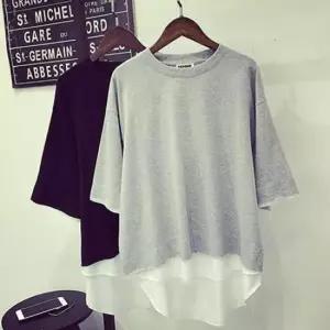 쿨샵 레이어드 스타일 와이드핏 7부소매 라운드넥