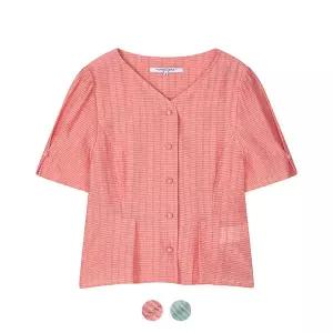 꼼빠니아 브이넥 숏 블라우스_CADU5WRB150