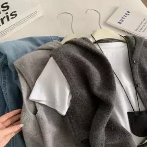 여성 니트 겨울 가디건 후드 나시 데일룩 카디건 조끼가을 붐 DAOL4