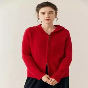 니트 여친 카디건 후드 가디건 데일룩 캐시미어 DAOL4