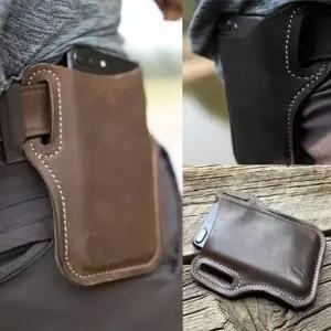 아웃도어 다기능 가죽 허리 포켓 파우치 벨트결합 rfv9+9iwg