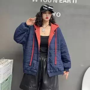 여성 겨울 데일룩 싱글 가디건 카디건 다운 후드 DAOL4