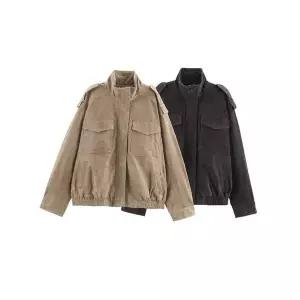 여사친 데일룩 가죽 가을겨울 세무 질감 재킷 테일러드 스트리트 코트 DAOL4