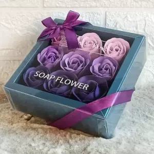 9송이 비누 장미꽃 상자 선물 기념일 발렌타인 졸업식