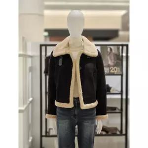 매장정품 SISLEY 시슬리 여성 버클 하이넥 스웨이드 무스탕 블랙 SALE80561-BK 1288809