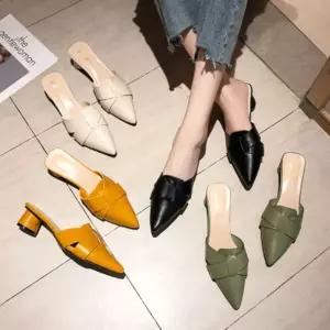 여자 봄가을 코디 슈즈 러블리 스타일 미들힐 블로퍼 LQR1+9qxk