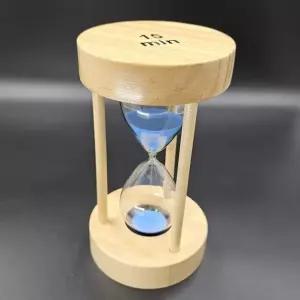 원목 모래시계 타이머 유리 탁상시계 사우나 15분