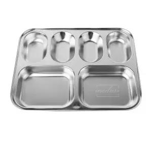 [하프클럽/브이와이]스텐 용 식판 집 유치원 학교 6구식판 6구 1P