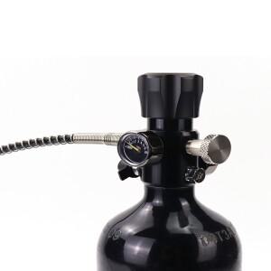 호환 4500Psi 300Bar HPA 압축 공기 탱크 충전 밸브DIN 듀얼 게이지 20인치 호스 스쿠버 스테이션