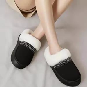 [신상오픈런]여성용 퍼 트리밍 겨울 슬리퍼 스티치 디테일 (44092289)