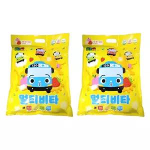 꼬마버스 타요 어린이 멀티 비타민 세가지맛 대용량 1000정 2개