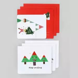 감성 디자인 카드 봉투 세트 크리스마스 4P 엽서 편지