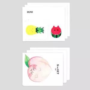 감성 디자인 카드 봉투 세트 스위트캣 4P 엽서 편지지