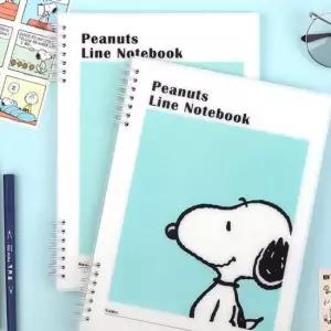 스누피 PP 커버 스프링 라인 노트 3P 유선 연습장