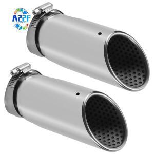 메르세데스 벤츠 C180 용 A22F-2Pcs 자동차 배기 머플러 팁 스테인레스 스틸 파이프 크롬 수정 된 후면 테