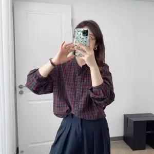 스트라이프 차이나 긴팔 여자셔츠 체크 블레이저 싱글 셔츠 슬림 원템1