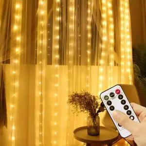 와이어 전구 커튼 줄조명 파티 무드등 KG300 웜화이트