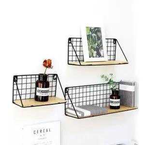 다용도 무타공 우드 벽선반 철제 미니 원목선반