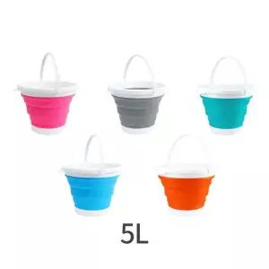 접이식 원형 설거지통 바스켓 바구니 물통 중형 5L 버킷 양동이 폴딩 세차 캠핑 낚시 수납
