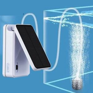 태양열 충전 산소 발생기 물고기 탱크 5V 펌프 낚시 에어스톤 공기 수족관