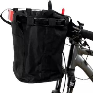 Qiue 퀵 릴리스 탈부착 가능한 자전거 바구니 접이식 앞핸들바 가방 여성용 및 남성용 반려견 반려묘