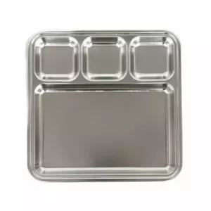 [하프클럽/브이와이]나눔 접시 캠핑그릇 스텐식판 간식식판 4칸