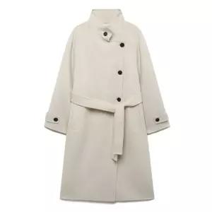 나이스클랍 하이넥 벨티드 코트 N254MWCB55 296321