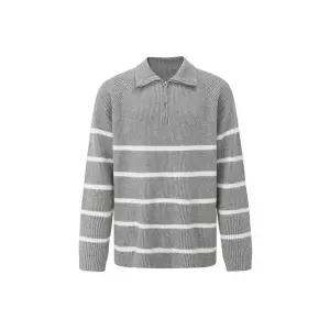 니트 겨울 반 기모 풀오버 스트라이프 데일리 님성 상의 루즈핏 집업 다올4