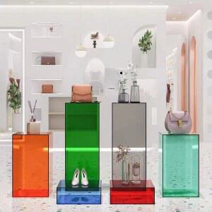 전시다이 촬영오브제 인테리어 수폼 미술관 전시좌대 촬영소품 크리스탈 원형 미허리