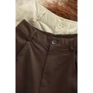 여자바지 면린넨 가을 캐주얼 빈티지 면 바지 하이웨스트 슬림핏 원템3