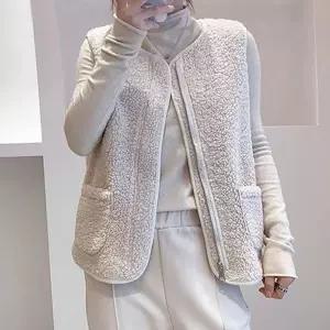 베스트 후리스 양털 퍼 조끼 뽀글이 여자 수면 qnk9+4Nkb