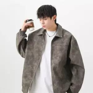 남사친 빈티지 캐주얼 항공 점퍼 칼라 가죽옷 봄가을 루즈핏 스웨이드 자켓 코트 pu 원픽3