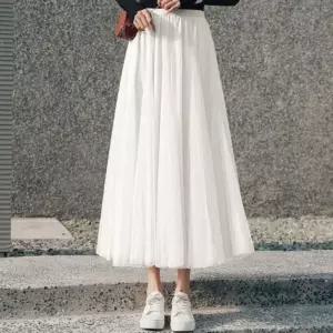 사랑스러운 발레리나 망사 레이스 롱 샤 스커트 A라인 efw1+7kce