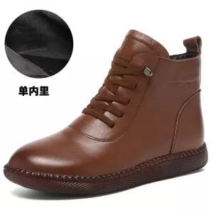 빈티지 플랫워커 가죽 여성패션 바닥 추동 기모 워커 리얼 앵클부츠 두층소가죽 빅사이즈 DL4