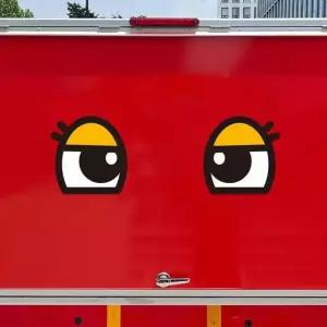 대형 고휘도반사 280x286mm 왕눈이9 차량스티커 고휘도