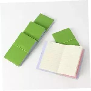 [문구] 포켓수첩 스마일가죽커버수첩5p세트 그린 메모수첩