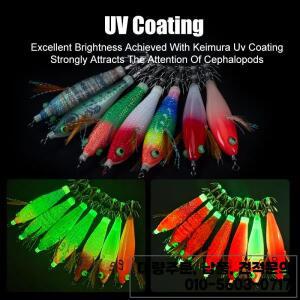 LEYDUN 빛나는 눈 수평 오징어 지그 나무 새우 BKK 후크 14 개/대 미끼