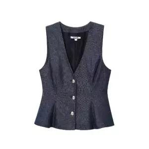 볼사스 여성용 가을 캐주얼 조끼 린넨 볼륨 나시 슬림핏 민소매 ADOR3