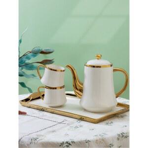 방폭수구 가정용 포트 도자기 심플 애프터눈 세트 컵 플라워 티 거실 커피 가벼운 유럽식 물컵