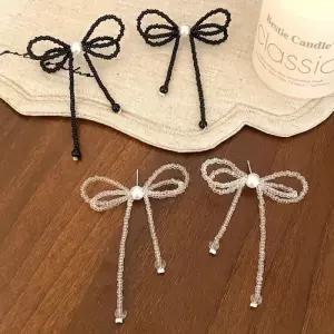 [디작소]여성 크리스탈 비즈 리본 태슬 발레코어 귀걸이 (36462205)