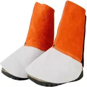 QeeLink 가죽 용접 스패츠 - 내열 및 내마모성 부츠 커버 신발 보호대 게이터 1쌍