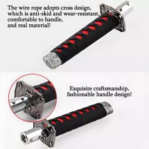 지펠로 사무라이 검 변속 노브 6인치(15cm) 짧은 기어 어댑터 4개 수동 변속기 차량용 레버(블랙/레드)