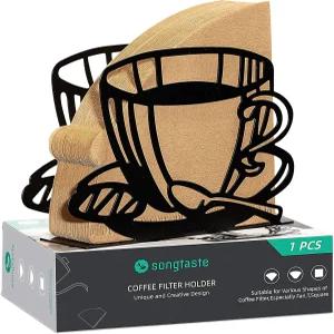 1 PCS 커피 필터 홀더 종이 보관 랙 용기 스탠드 부채꼴 T자형 정사각형 오버 가정용 주방 레스토랑 피크닉