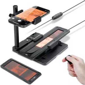 JJC 모바일 필름 스캐너 디지타이저 세트 35mm 120 네거티브 11레벨 LED 백라이트 및 휴대폰 클립 마그네틱