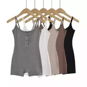 여사친 이너백 점프슈트 피트니스 스판 스키니 반바지 원픽1