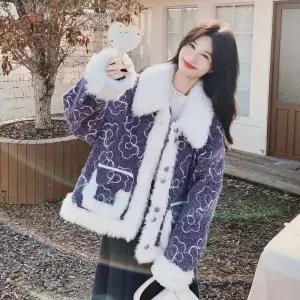 모직 겨울 코트 부클 여성패션 패딩 스웨이드 자수 DL4