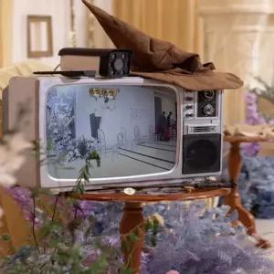 옛날 빈티지 티비 tv 장식 촬영 클래식 거실 포토존 소품샵 흑백 텔레비전 복고