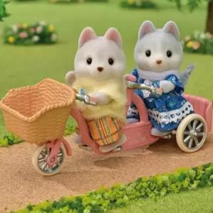 실바니안 패밀리 허스키 핑크 자전거 세트 인형 피규어 장난감