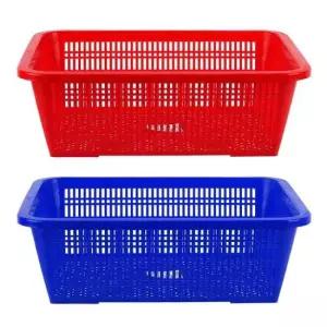 플라스틱 소쿠리 사각 깊은 채반 바구니 3호 색상랜덤